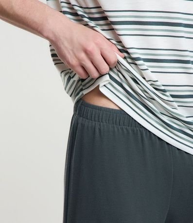 Pijama Corto con Rayas Finas Horizontales 4