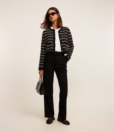 Pantalón Wide sastrería en Crepé con detalle de solapa