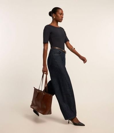 Body en Poliamida con Escote Canoa y Manga 3/4 5