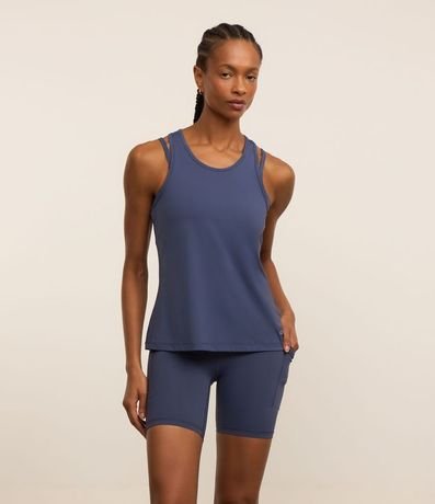 Musculosa Nadador Deportiva en Microfibra con Furos