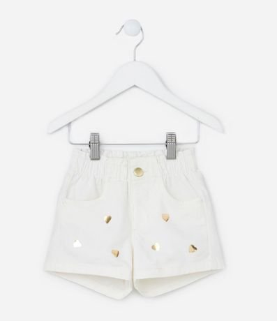 Short Clochard Infantil con Estampa Corazón en Foil - Talle 1 a 5 años