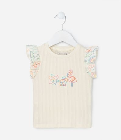 Blusa Infantil en Rib con Volados - Talle 1 a 5 años