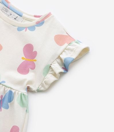 Vestido Infantil en Algodón con Volados y Estampa Mariposas - Talle 1 a 5 años 4