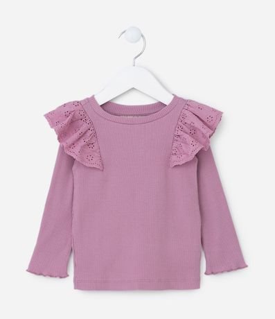 Blusa Infantil en Rib con Volados - Talle 1 a 5 años