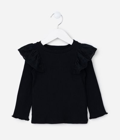 Blusa Infantil en Rib con Volados - Talle 1 a 5 años