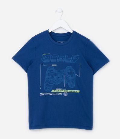 Remera Infantil con Estampa Gamer con Controle - Talle 5 a 14 años