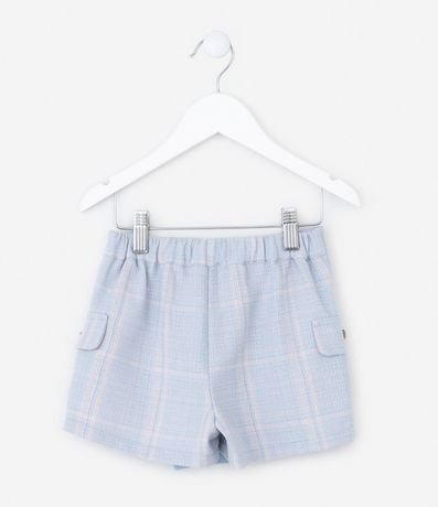 Short Pollera Infantil en Tweed con Solapa y Botón Corazón - Talle 1 a 5 años 2