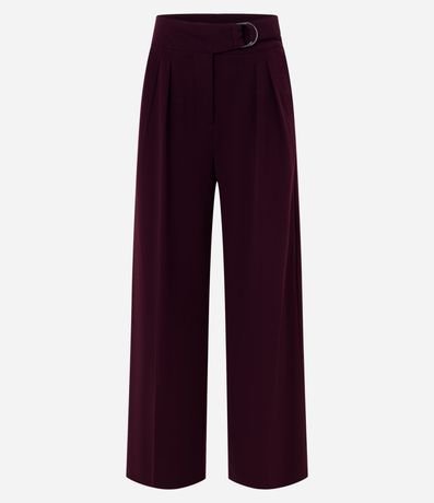 Pantalón Wide en Crepé Cintura con Hebilla 5