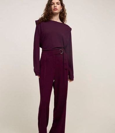 Pantalón Wide en Crepé Cintura con Hebilla 2