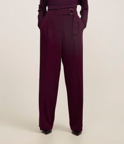 Pantalón Wide en Crepé Cintura con Hebilla 3