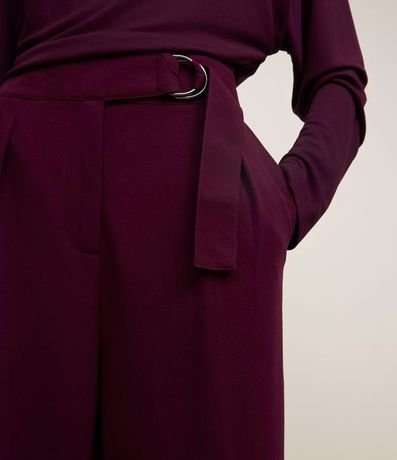 Pantalón Wide en Crepé Cintura con Hebilla 4