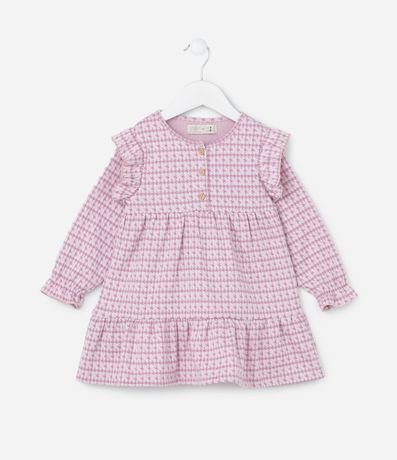 Vestido Infantil con Estampa Jacquard y Media Can Can - Talle 1 A 5 años 2