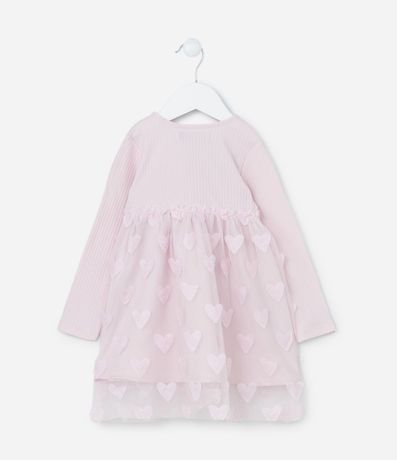 Vestido Infantil con Pollera de Tule de Corazones - Talle 1 a 5 años 2