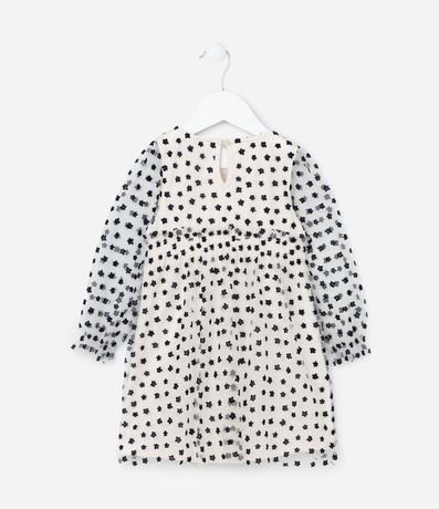 Vestido Infantil en Tule con Estampa Floral - Talle 1 a 5 años 2