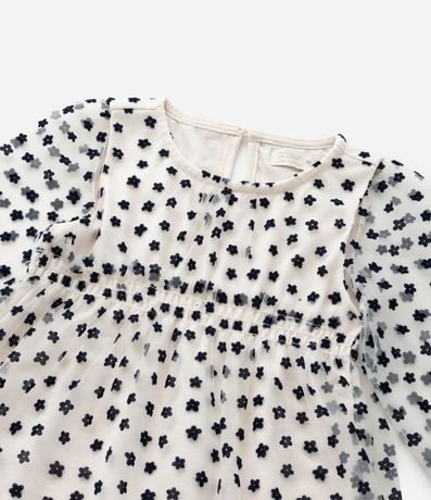 Vestido Infantil en Tule con Estampa Floral - Talle 1 a 5 años 5
