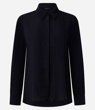 Camisa Satinada con Efecto Arrugado
