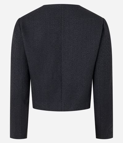 Chaqueta Tweed con Botones Metalizados y Solapas 4