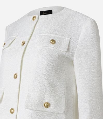 Chaqueta Tweed con Botones Metalizados y Solapas 6