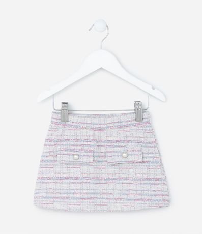 Pollera Infantil en Tweed con Lapelas y Botones - Talle 1 a 5 años 2