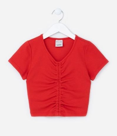 Blusa Cropped Infantil con Fruncido Delantero - Talle 5 a 14 años 1