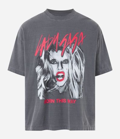 Remera Boxy en Algodón con Estampa Lady Gaga 4
