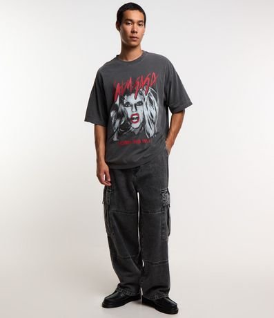 Remera Boxy en Algodón con Estampa Lady Gaga 2