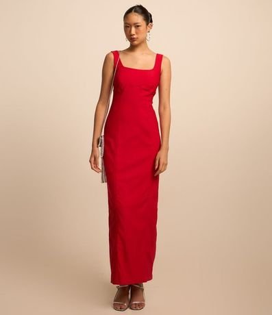 Vestido New Midi en Bengalina con Escote Cuadrado 3