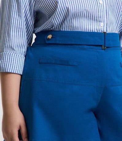 Short Evasé en Algodón y Lino con Cinturón Fijo Curve & Plus Size 4