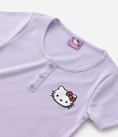 Blusa Slim Infantil Acanalada  con Estampa de Hello Kitty - Talle 5 a 14 años 4