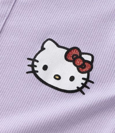 Blusa Slim Infantil Acanalada  con Estampa de Hello Kitty - Talle 5 a 14 años 5