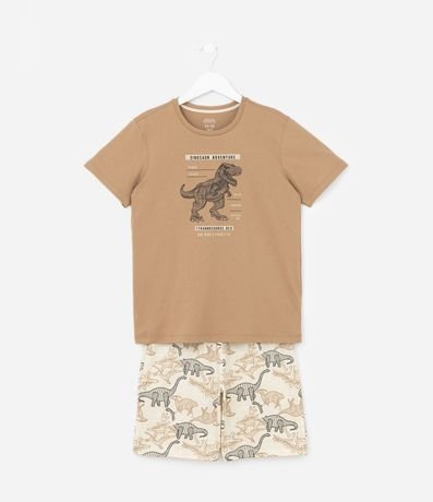 Pijama Infantil con Estampado de Dinosaurio - Talle 5 a 14 años