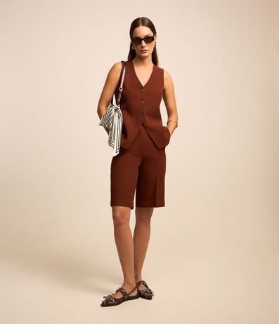 Bermuda Jorts Reta Sastrería con Frisos