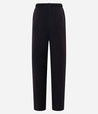 Pantalón Pantalona en Crepé con Cinturón Elástico Afivelado 6