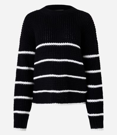 Suéter en Punto con Sisa Deslocada y Rayas Horizontales 5