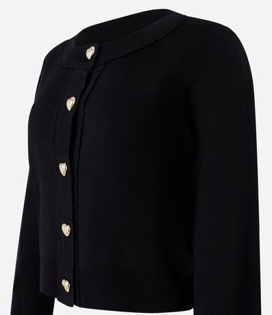 Cardigan de Punto Texturizado con Botones de Corazón 8