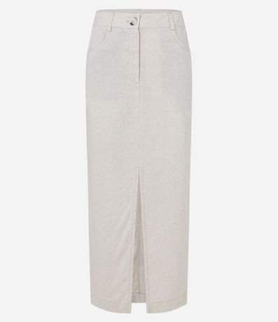 Pollera Larga en Viscolino con Bolsillos y Abertura 5