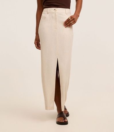 Pollera Larga en Viscolino con Bolsillos y Abertura 3