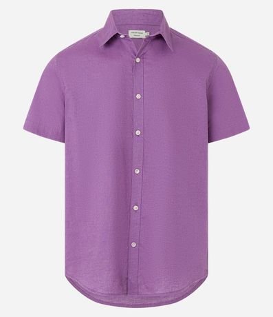 Camisa Comfort Básica en Lino con Manga Corta 5