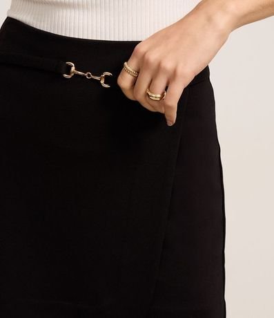 Pollera corta en Ponto Roma con Cinturón Fino con Hebillas 4