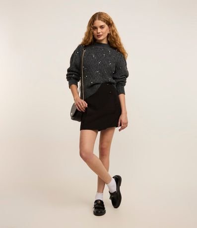 Buzo en Tricot Texturizada con Perlas 3