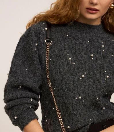 Buzo en Tricot Texturizada con Perlas 4