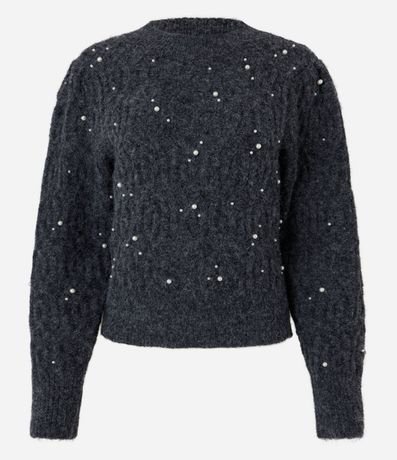 Buzo en Tricot Texturizada con Perlas 7