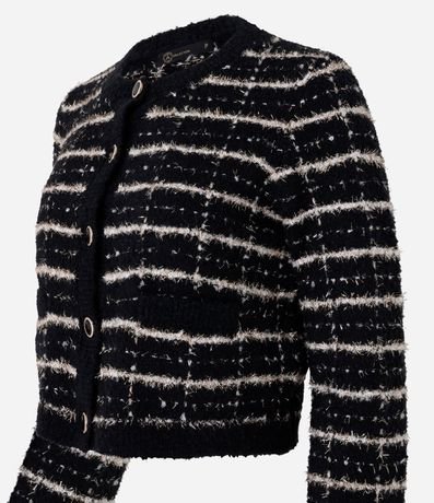 Cardigan Cropped en Tweed de Cuadros 7