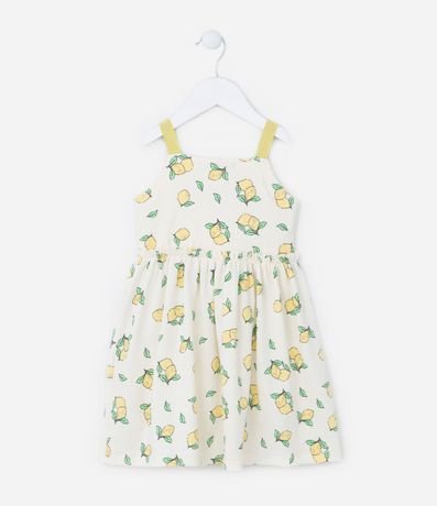 Vestido Infantil en Anaruga con Estampa Limones - Talle 1 a 5 años