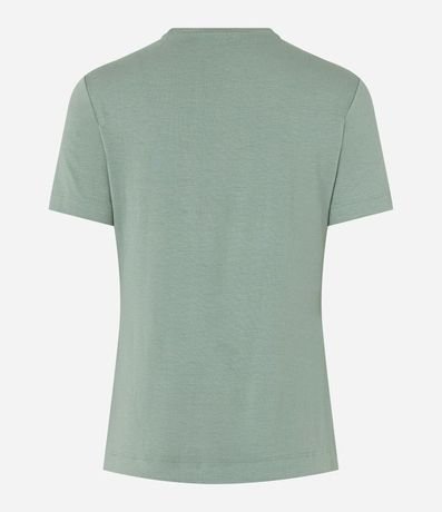 Blusa en Viscosa con Escote V y Manga Corta sin Estampa 6