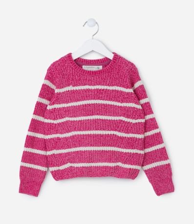 Suéter Infantil con Hilo Metalizado y Estampa Rayada - Talle 5 a 14 años 1