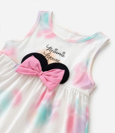 Vestido Infantil con Estampa Tie Dye y Moña Minnie - Talle 1 a 6 años 4