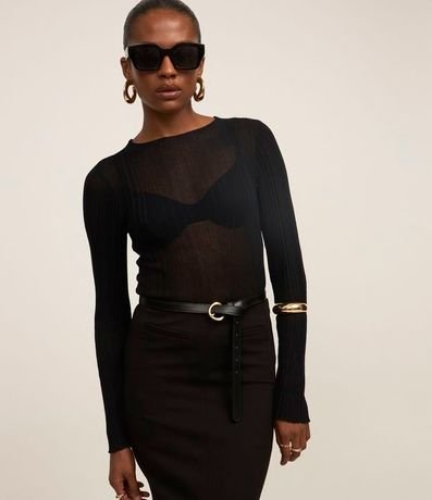 Pollera New Midi en Ponto Roma con Fenda Delantero y Bolsillos Embutidos 2