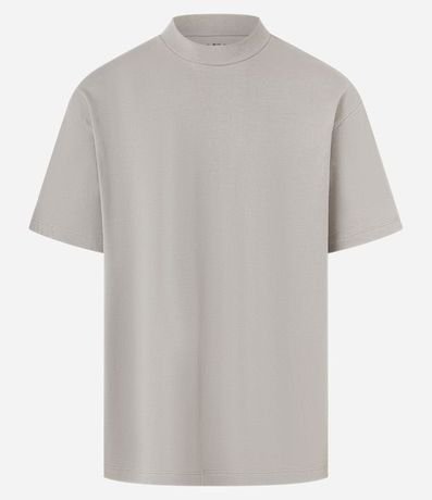 Remera Relaxed en Algodón con Cuello Canalé