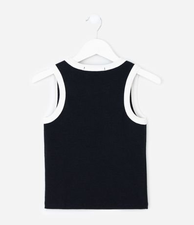 Musculosa Cropped Acanalada Infantil con Bies Contrastante - Talle 5 a 14 años 4